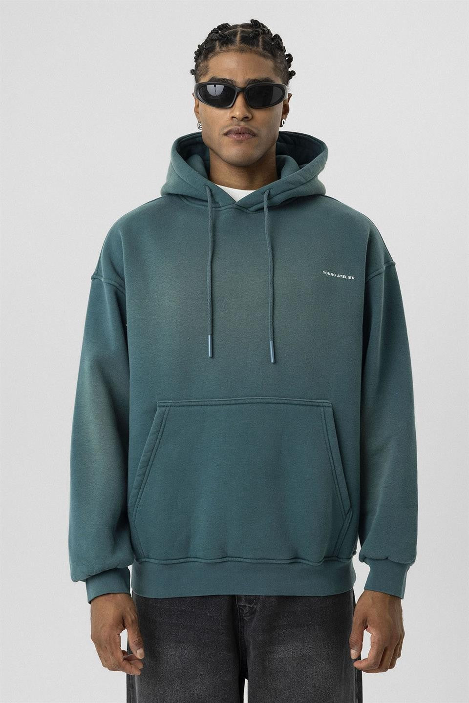 Oversized Washed Printed Sweatshirt