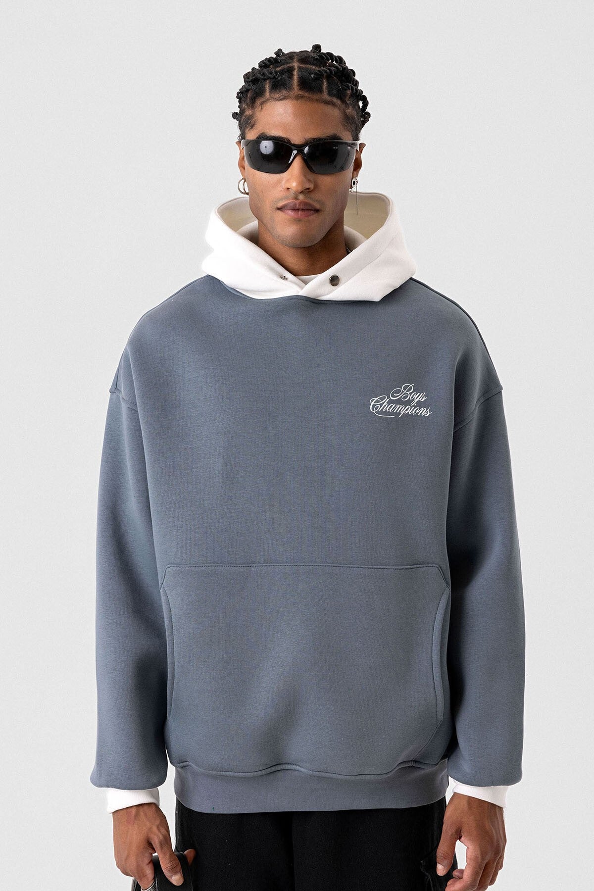 Printed Oversized Hooded Sweatshirt