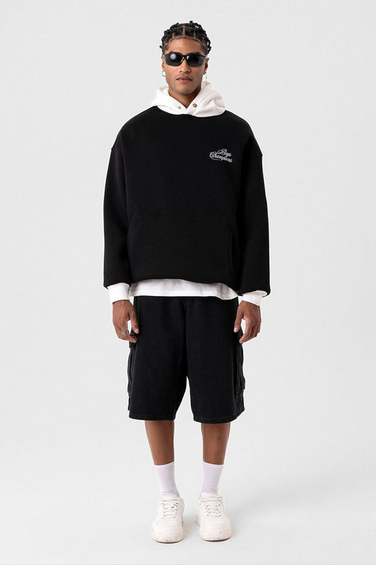 Printed Oversized Hooded Sweatshirt