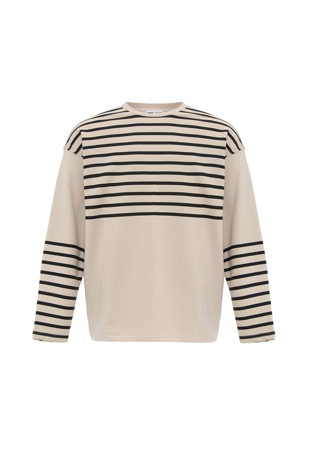 Oversized Sweatshirt with Striped Trim
