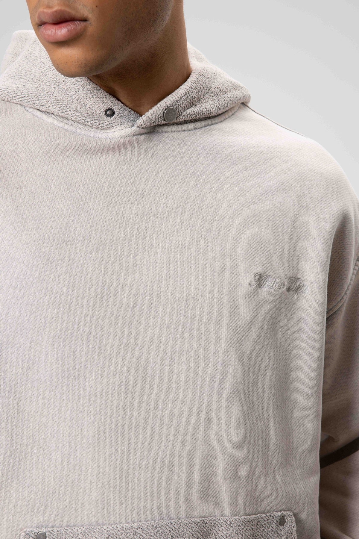 Oversized Washed Printed Hooded Sweatshirt