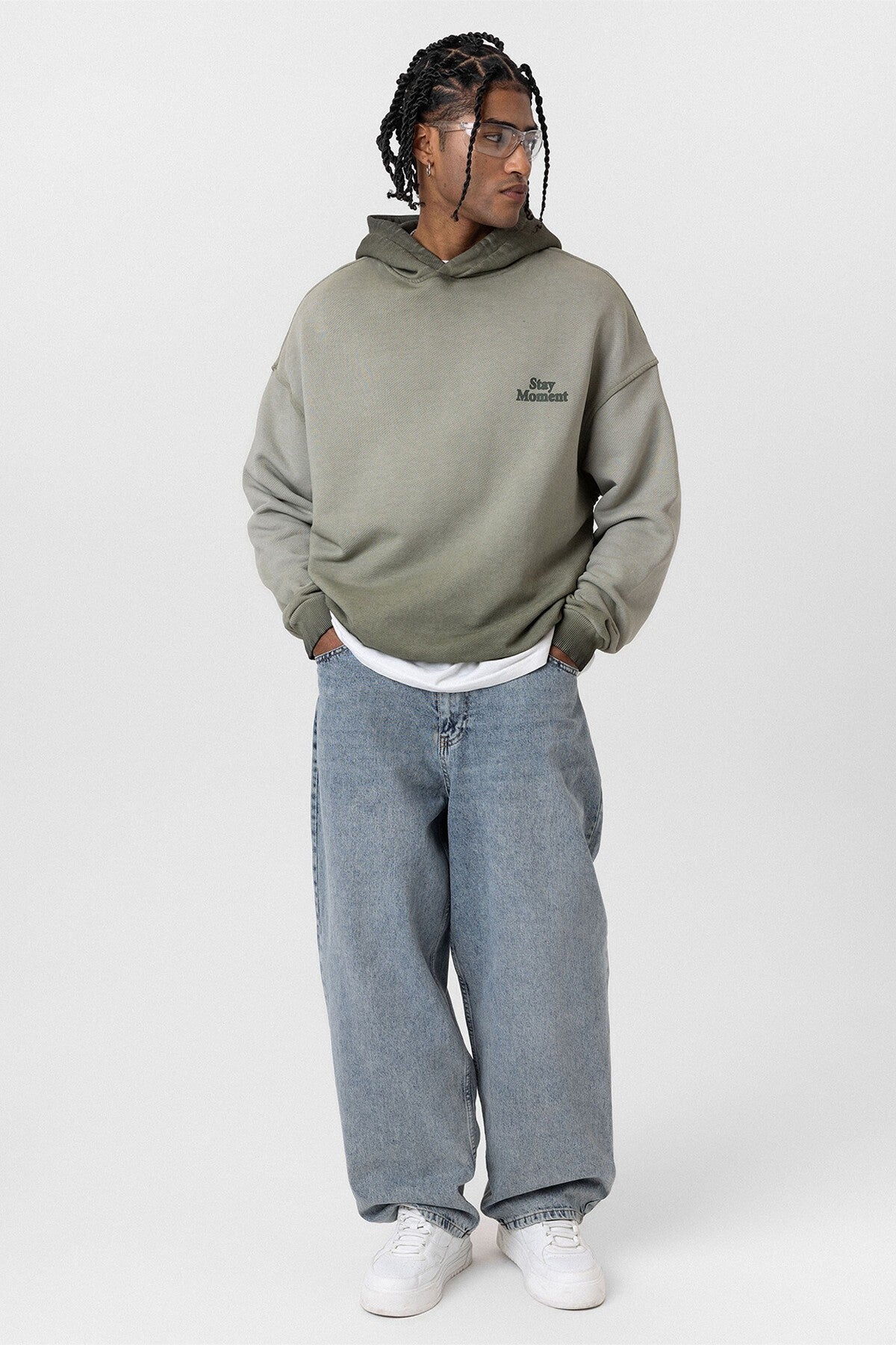 Premium Washed, Printed, Oversized Hooded Sweatshirt