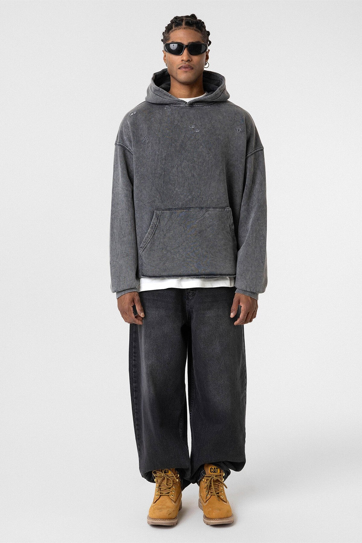 Oversized Sweatshirt with Distressed Details