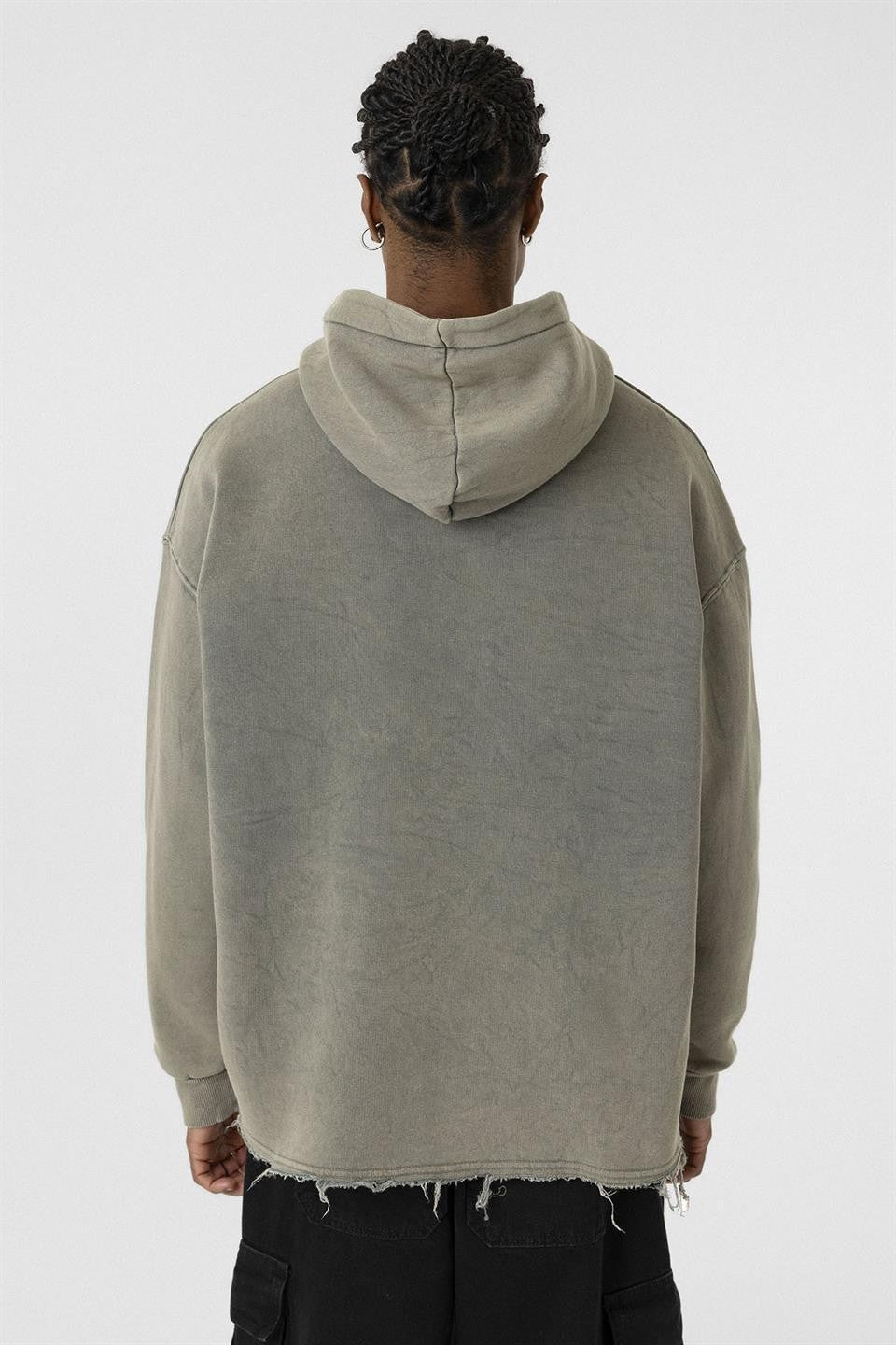 Oversized Sweatshirt with Distressed Details
