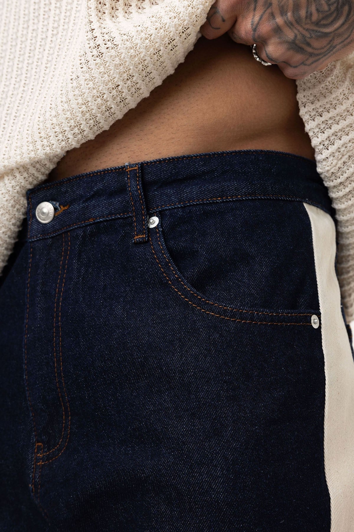 Baggy-Fit Jeans with Side Stripes