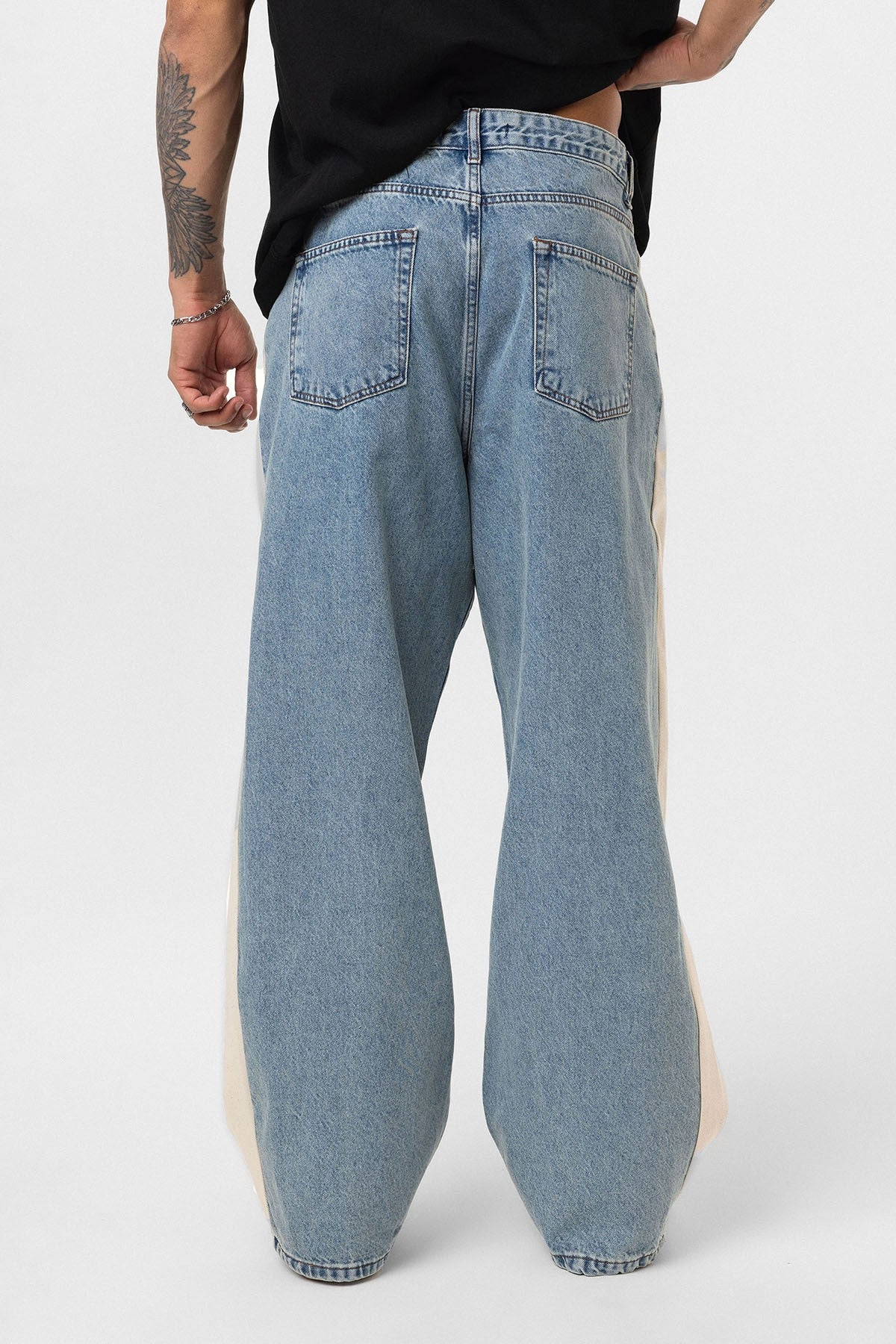 Baggy-Fit Jeans with Side Stripes