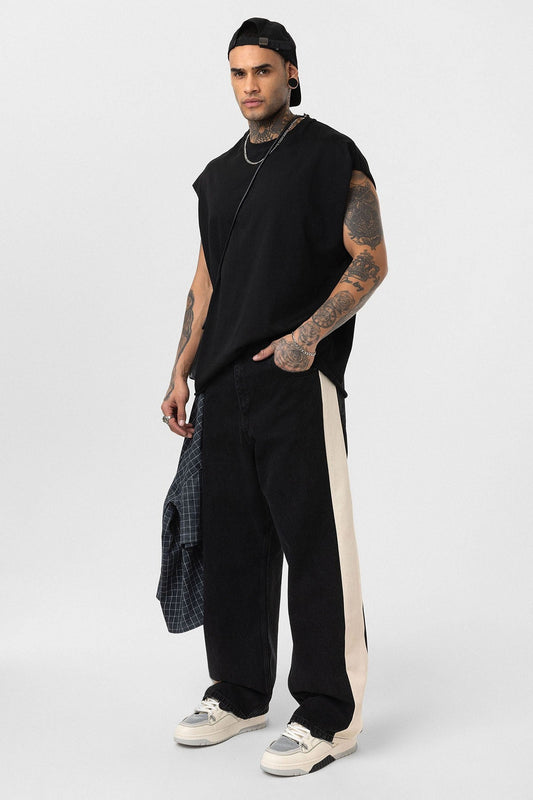 Baggy-Fit Jeans with Side Stripes