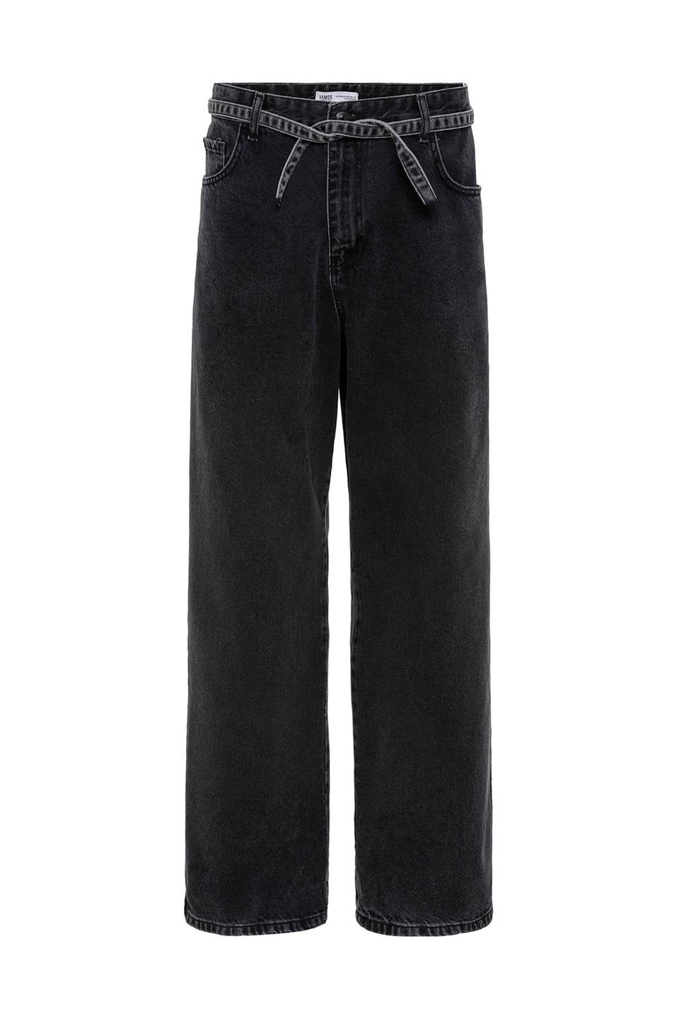 Baggy Jeans with Detailed Belt Straps