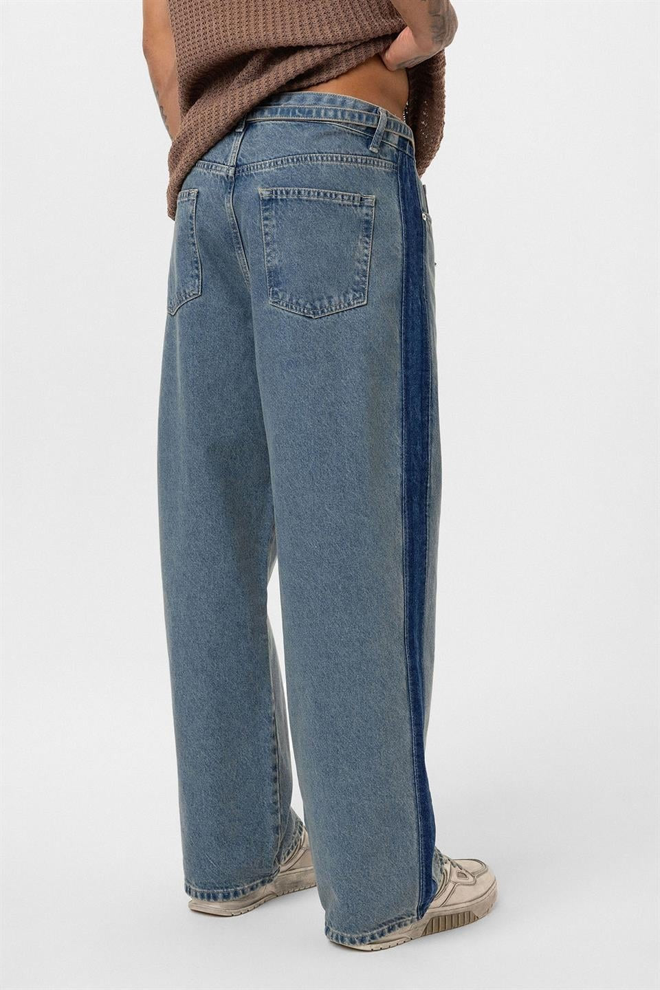 Baggy Jeans with Detailed Belt Straps