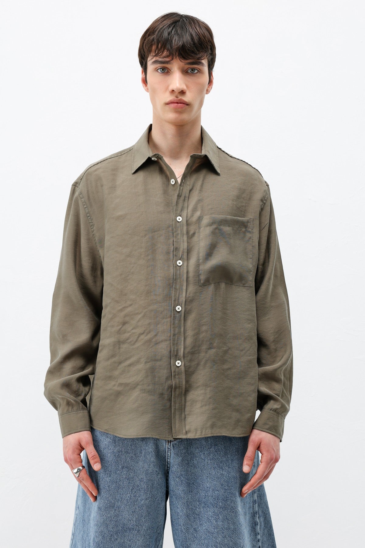Oversized Shirt with Pockets Made of Modal Fabric