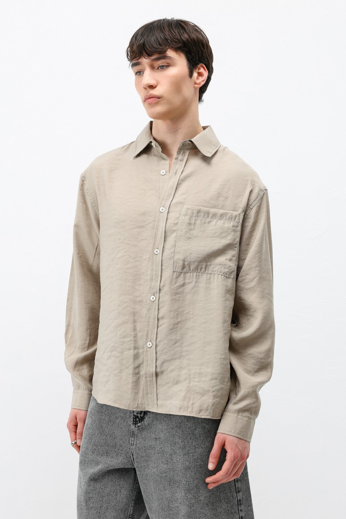 Oversized Shirt with Pockets Made of Modal Fabric