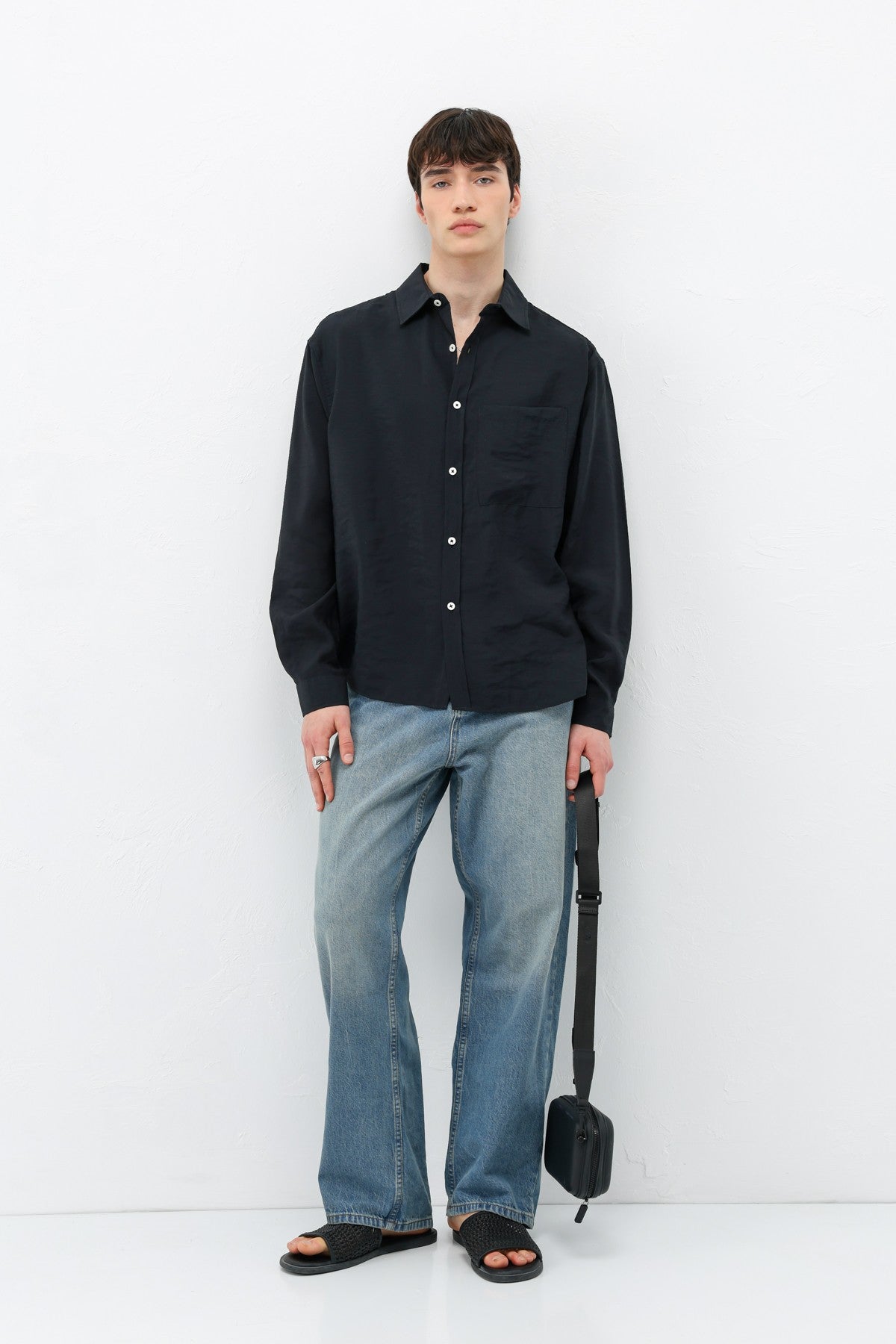 Oversized Shirt with Pockets Made of Modal Fabric