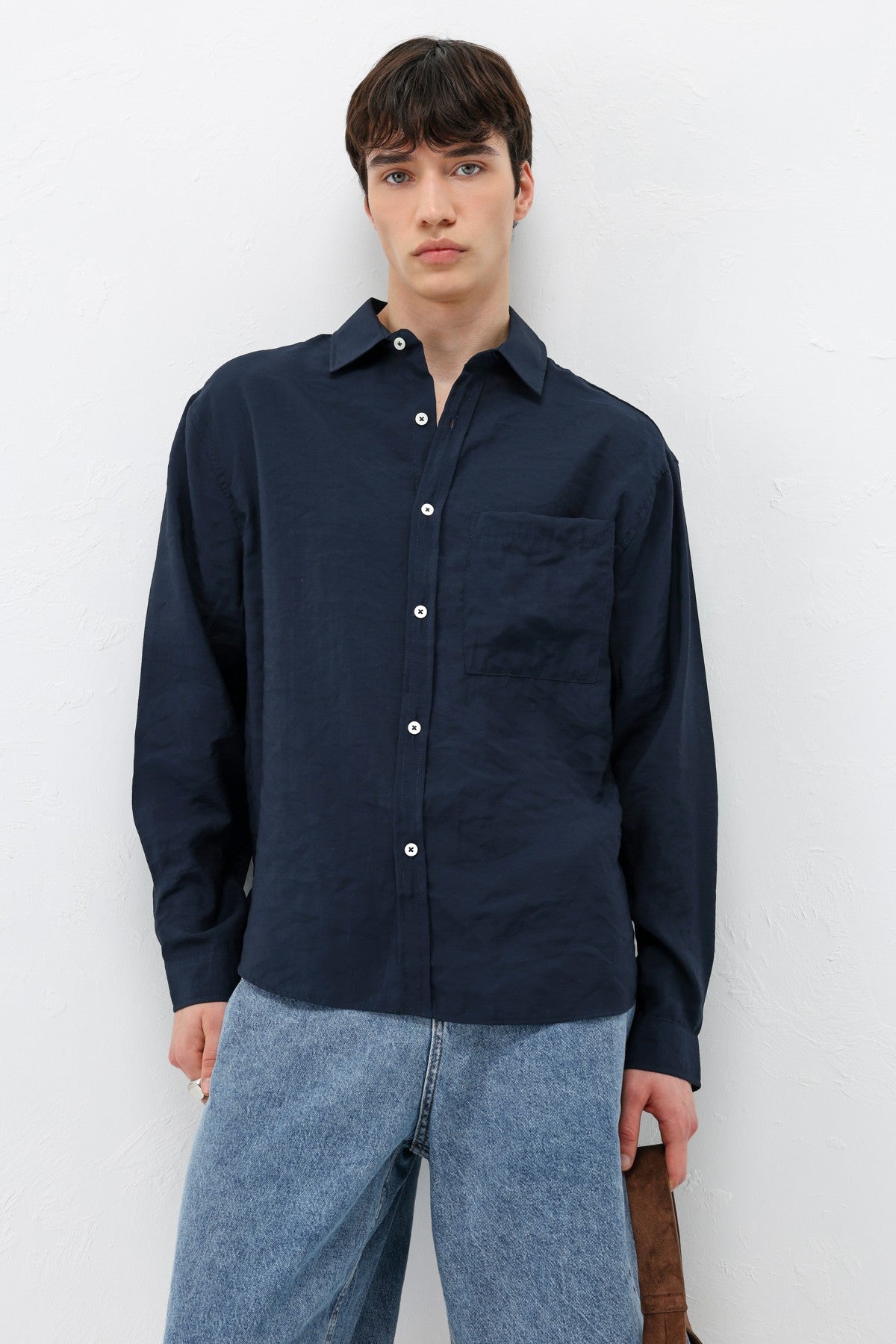 Oversized Shirt with Pockets Made of Modal Fabric