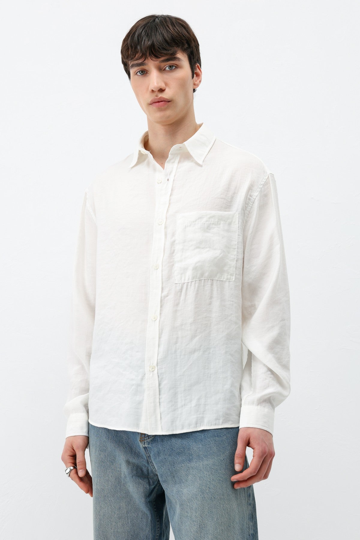 Oversized Shirt with Pockets Made of Modal Fabric