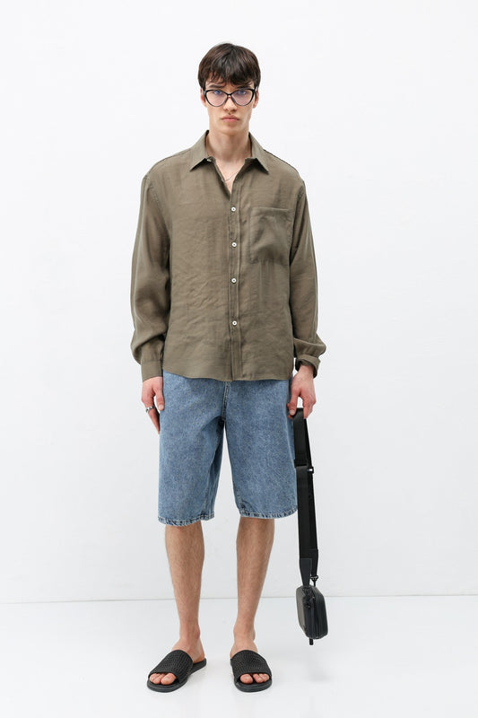 Oversized Shirt with Pockets Made of Modal Fabric