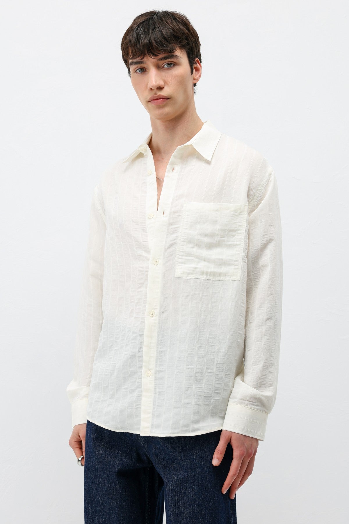 Oversized Striped Modal Shirt