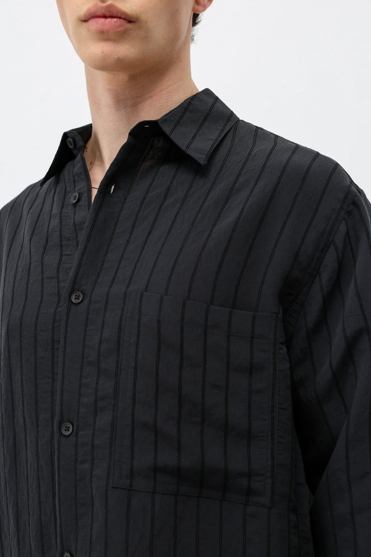 Oversized Striped Modal Shirt