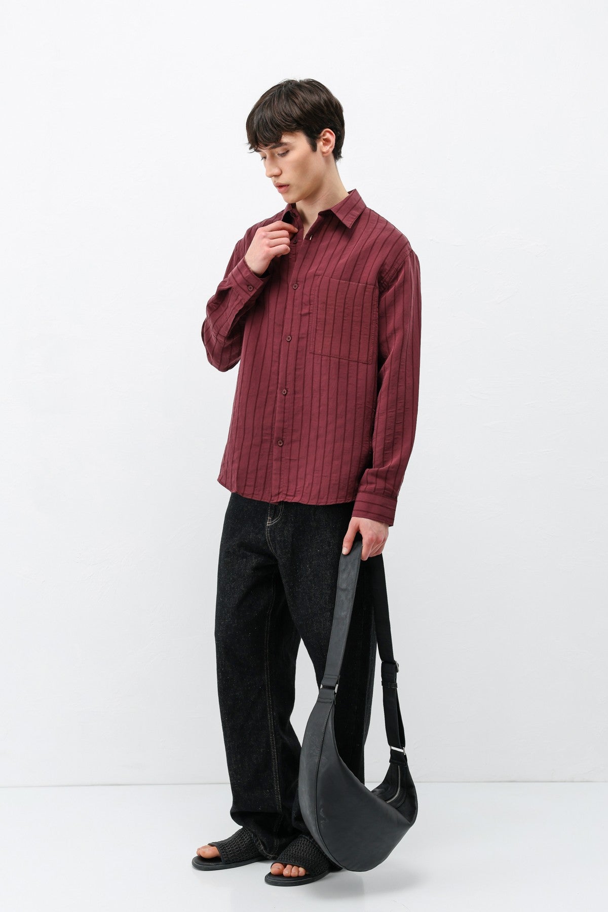 Oversized Striped Modal Shirt
