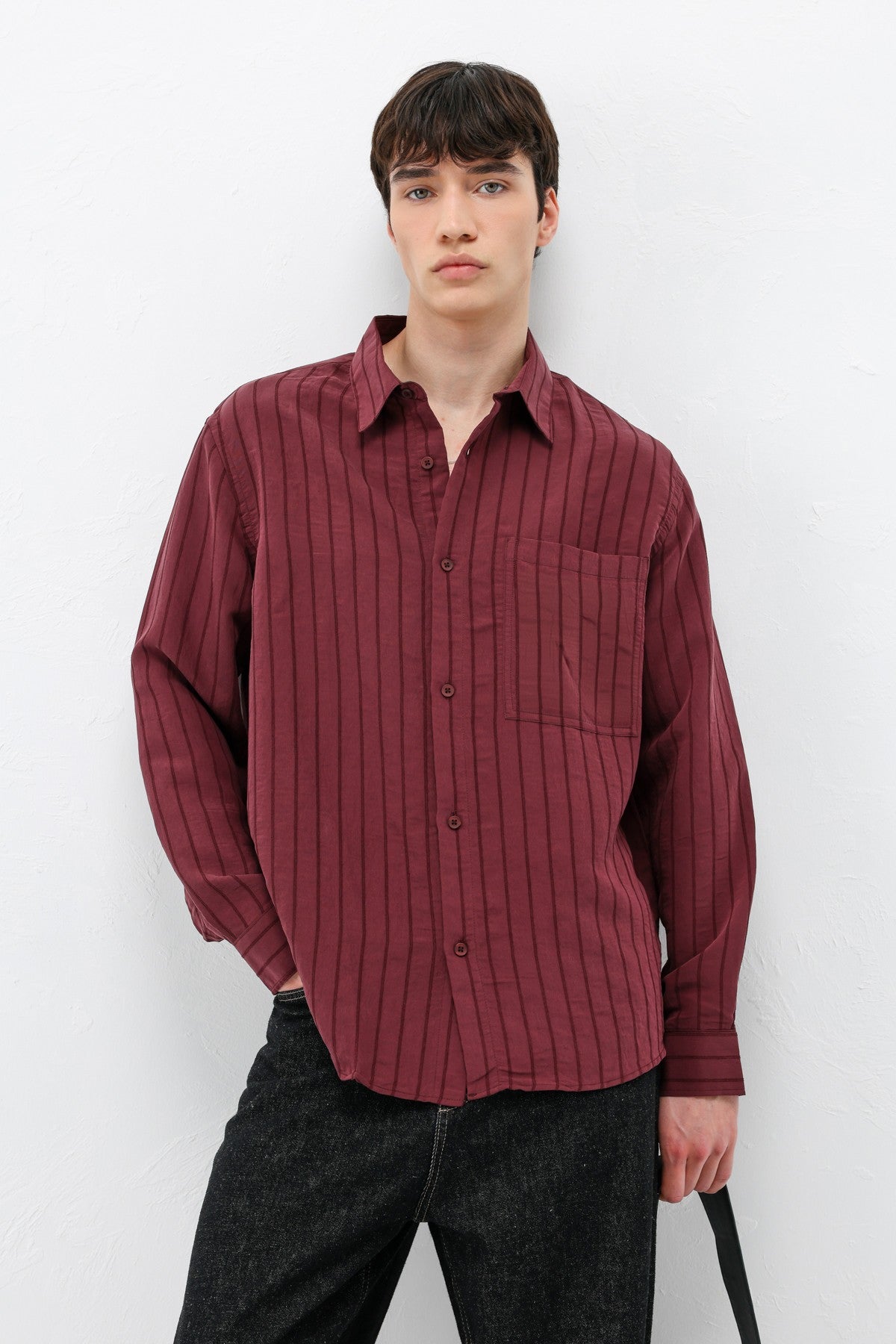 Oversized Striped Modal Shirt