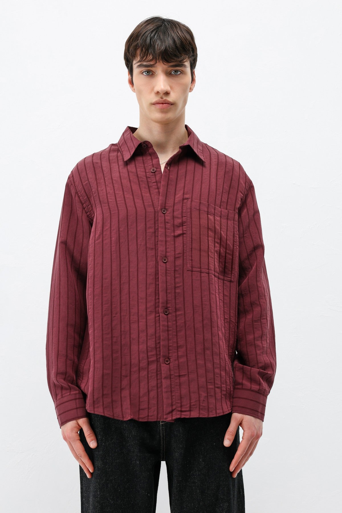 Oversized Striped Modal Shirt