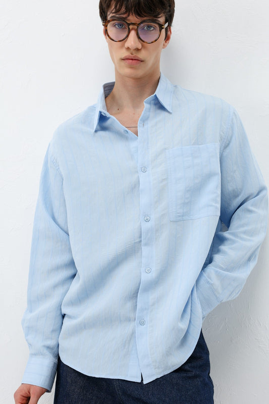 Oversized Striped Modal Shirt