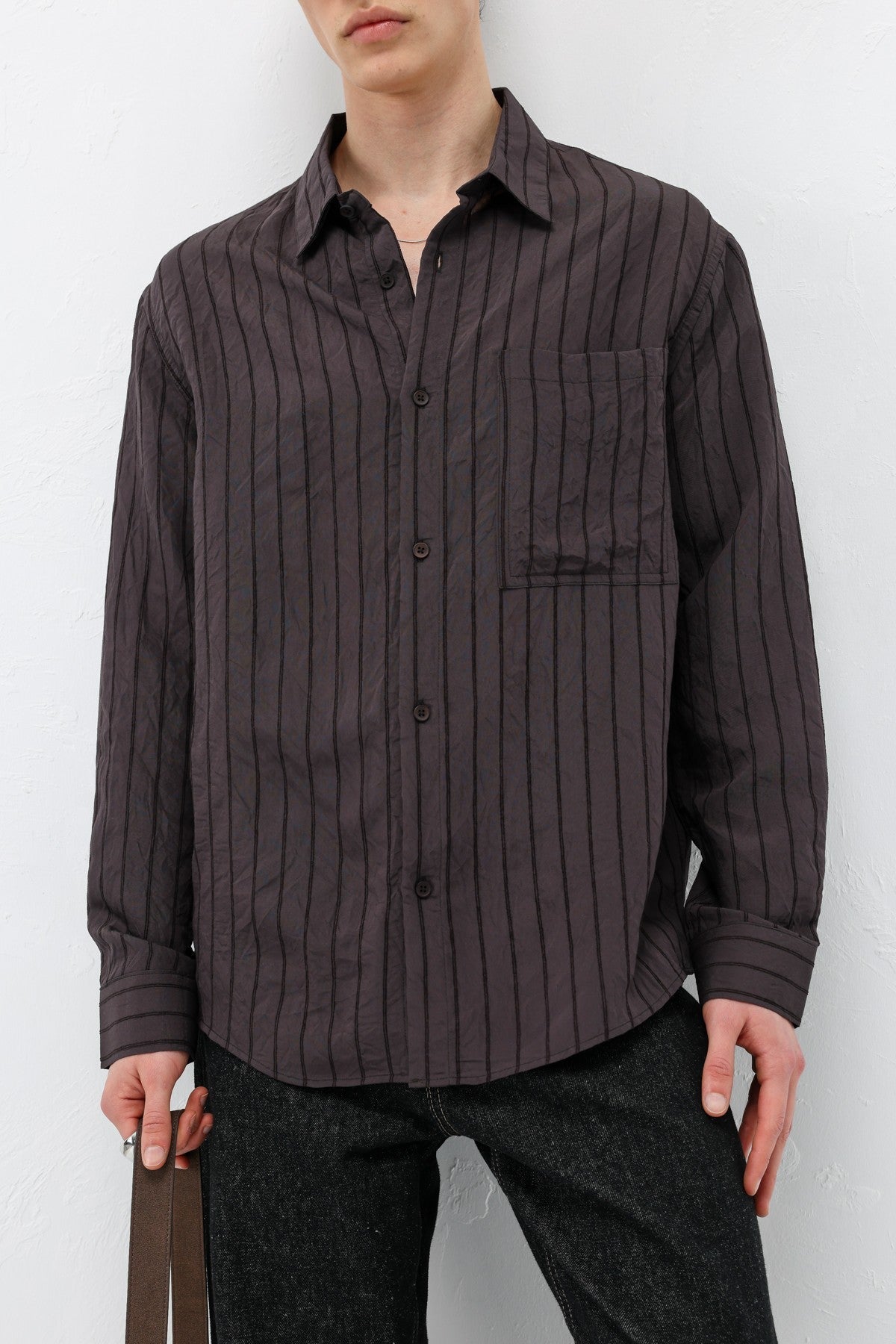 Oversized Striped Modal Shirt