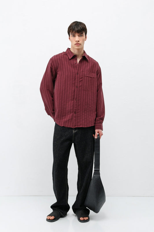 Oversized Striped Modal Shirt