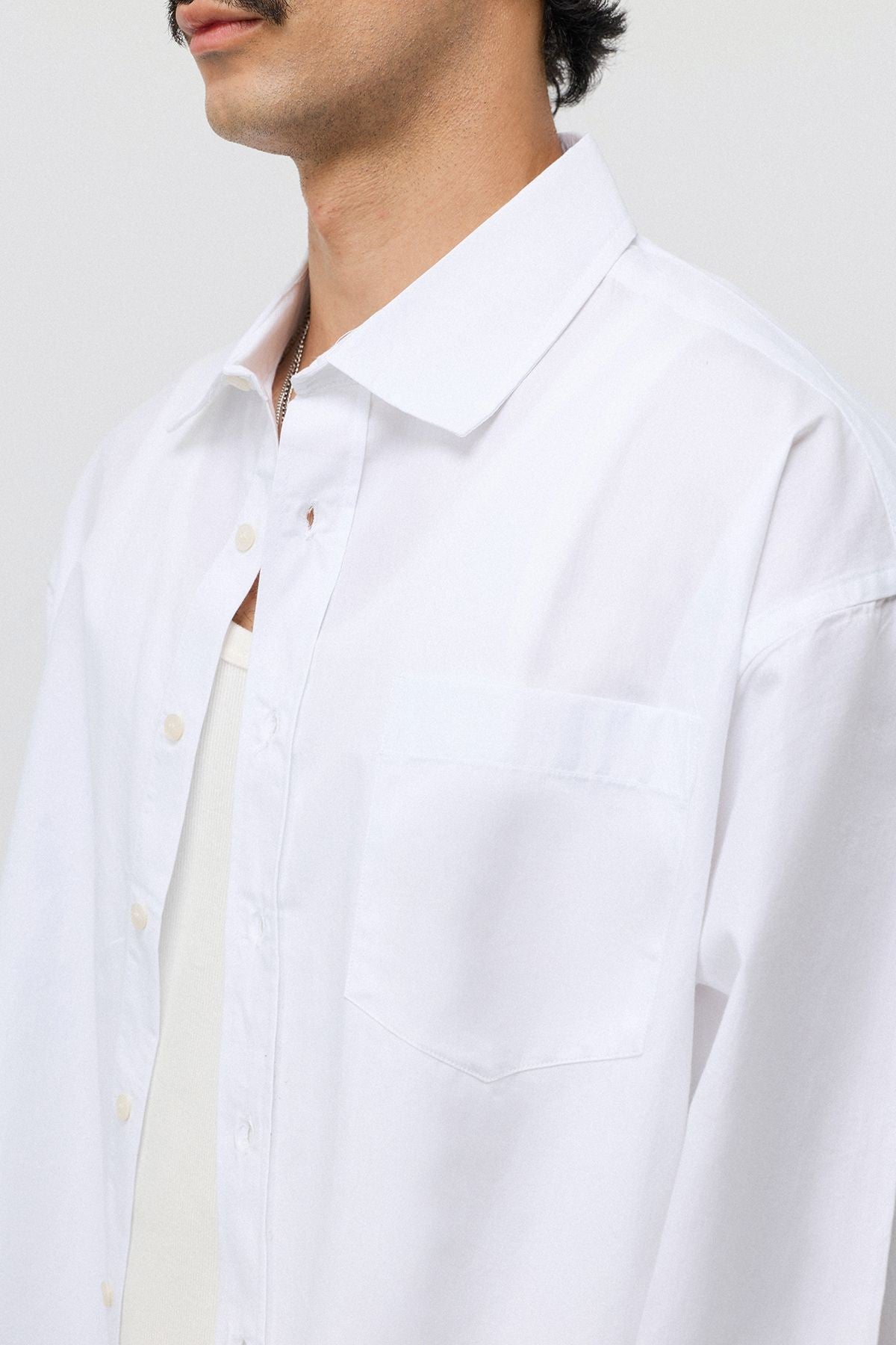 Linen Boxy Fit Crop Shirt