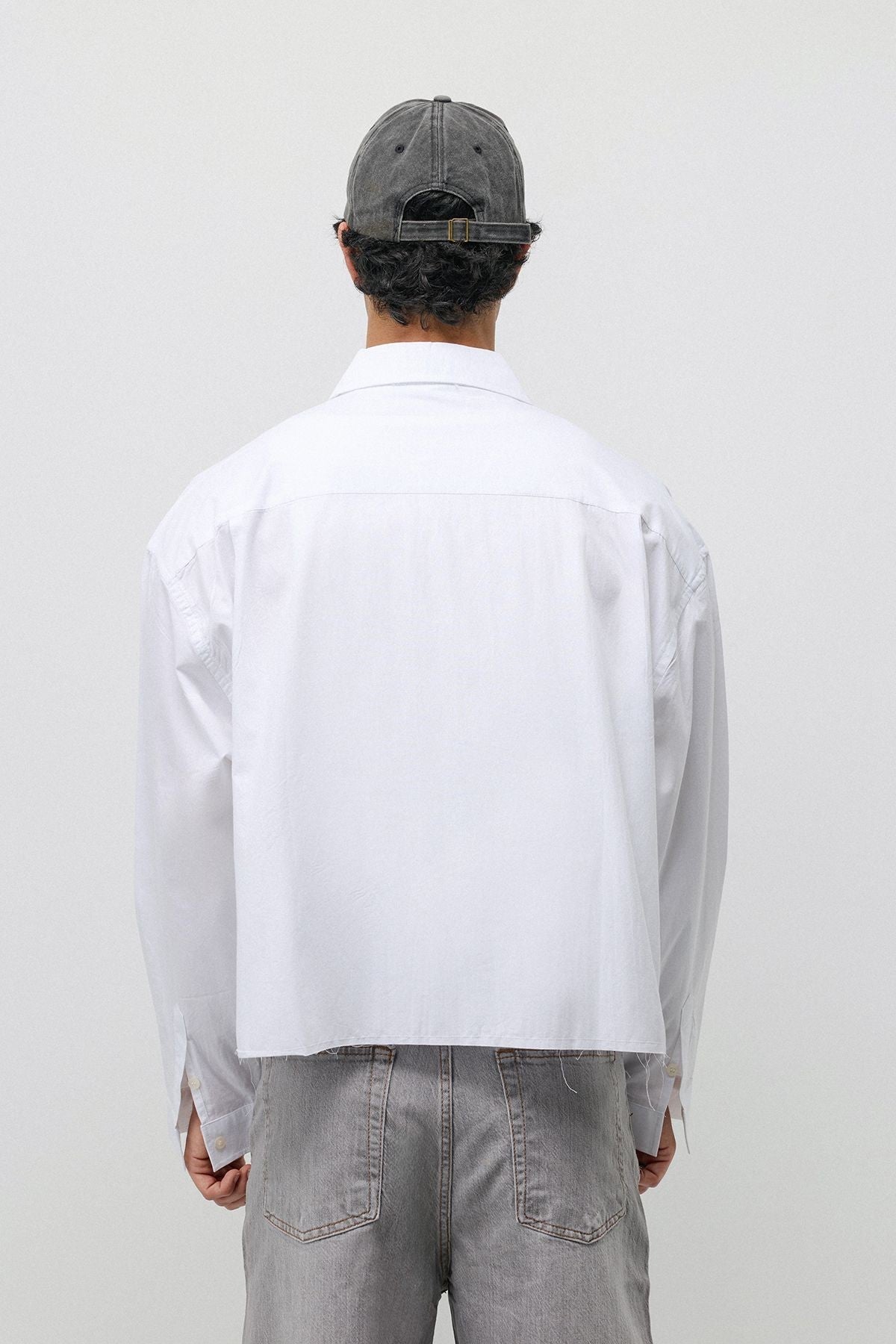 Linen Boxy Fit Crop Shirt