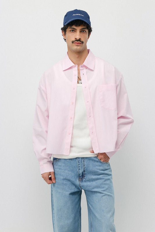 Linen Boxy Fit Crop Shirt