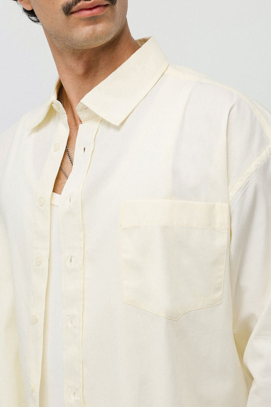 Linen Boxy Fit Crop Shirt
