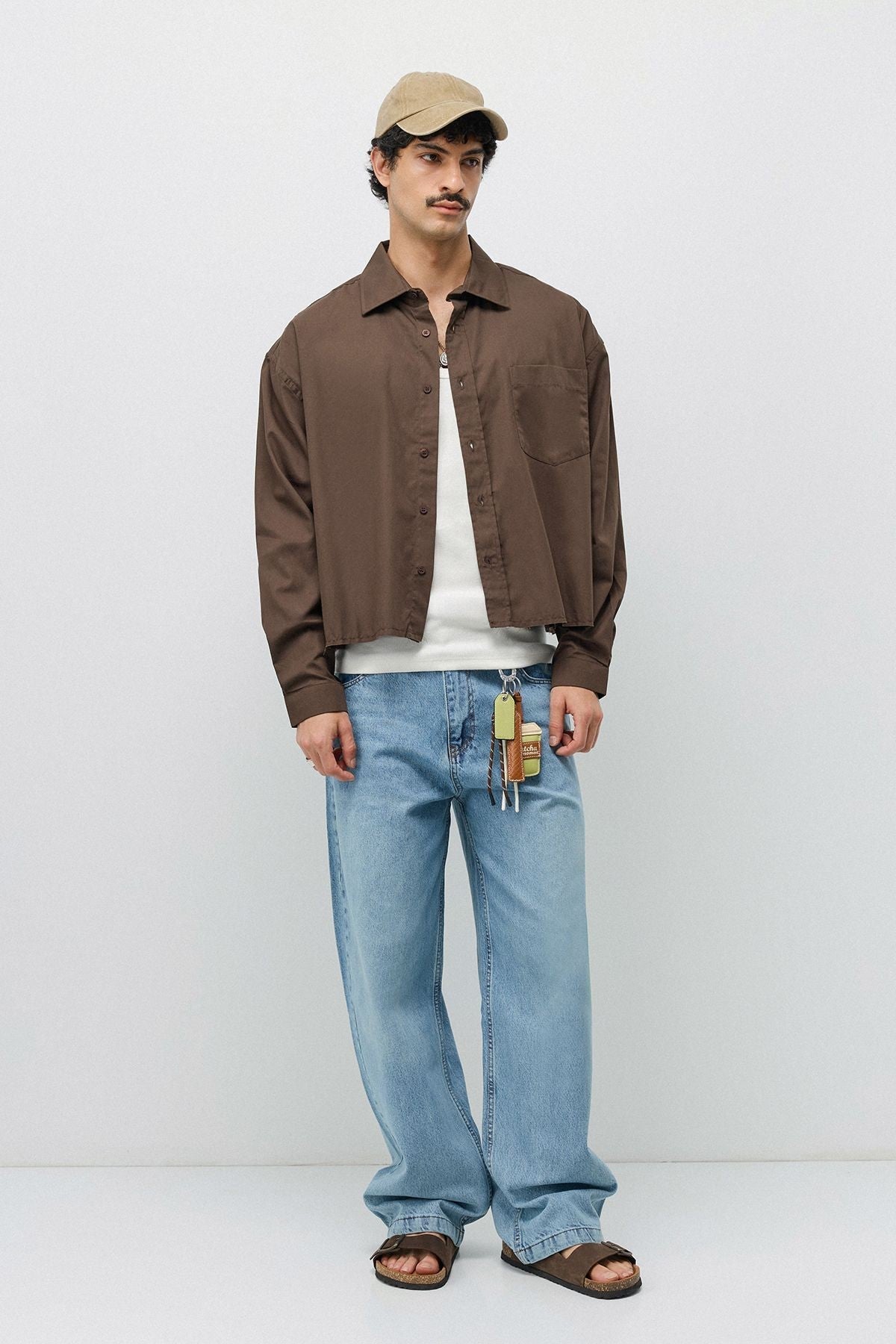 Linen Boxy Fit Crop Shirt