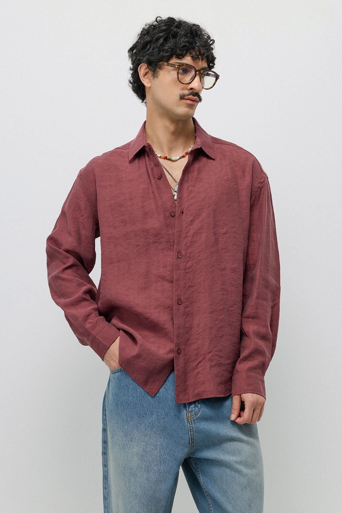 Flowy, Oversized Modal-Blend Shirt