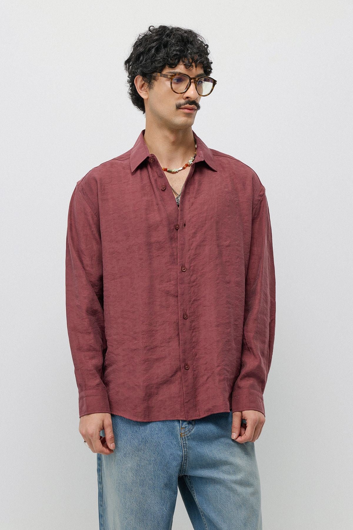 Flowy, Oversized Modal-Blend Shirt
