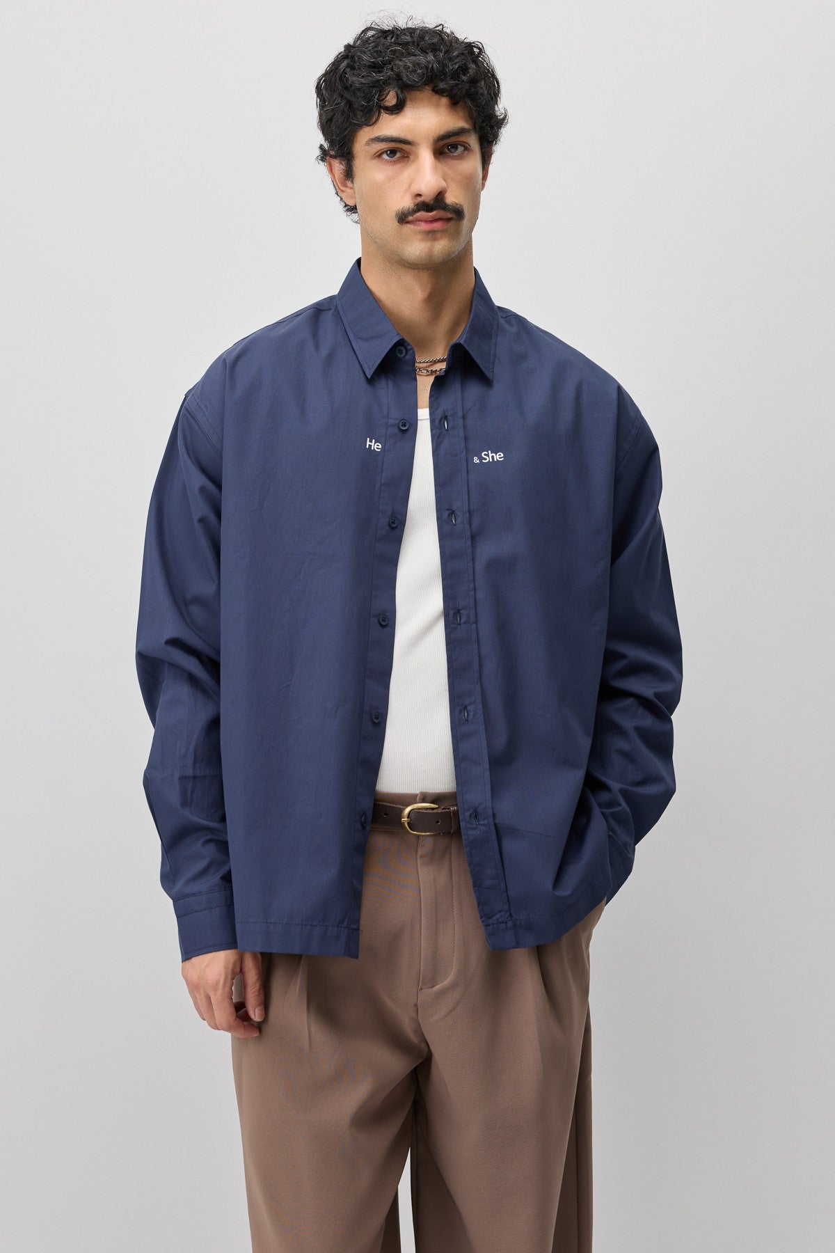 Long-Sleeved Boxy-Fit Shirt