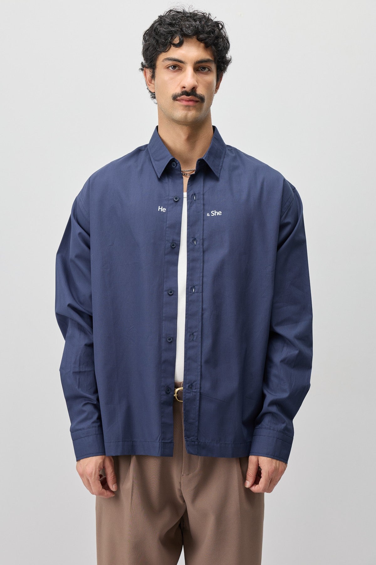 Long-Sleeved Boxy-Fit Shirt