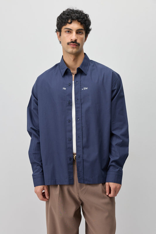 Long-Sleeved Boxy-Fit Shirt