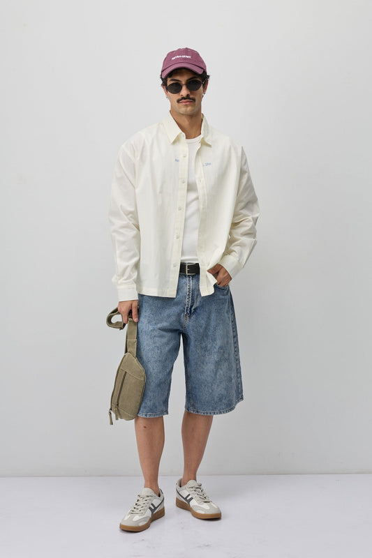 Long-Sleeved Boxy-Fit Shirt