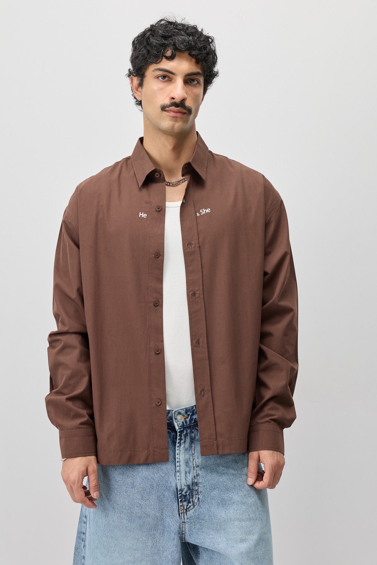 Long-Sleeved Boxy-Fit Shirt
