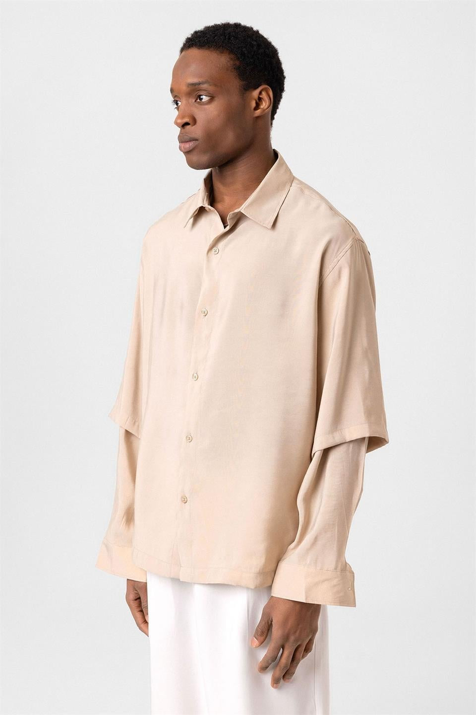 Oversized Shirt with Double-Sleeve Detail