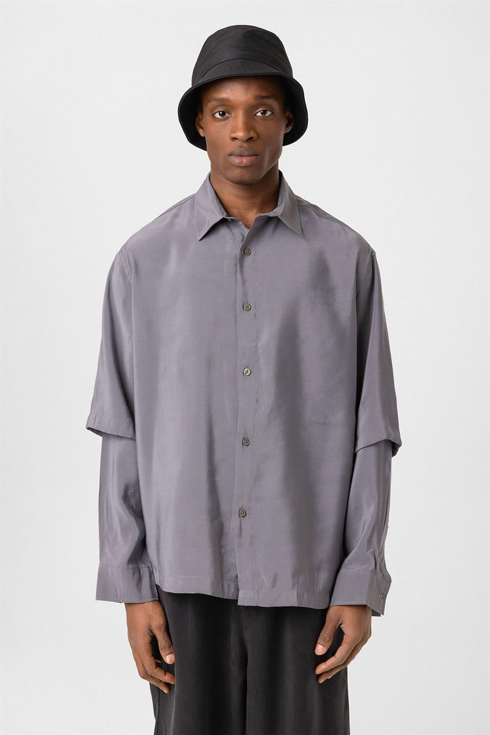 Oversized Shirt with Double-Sleeve Detail