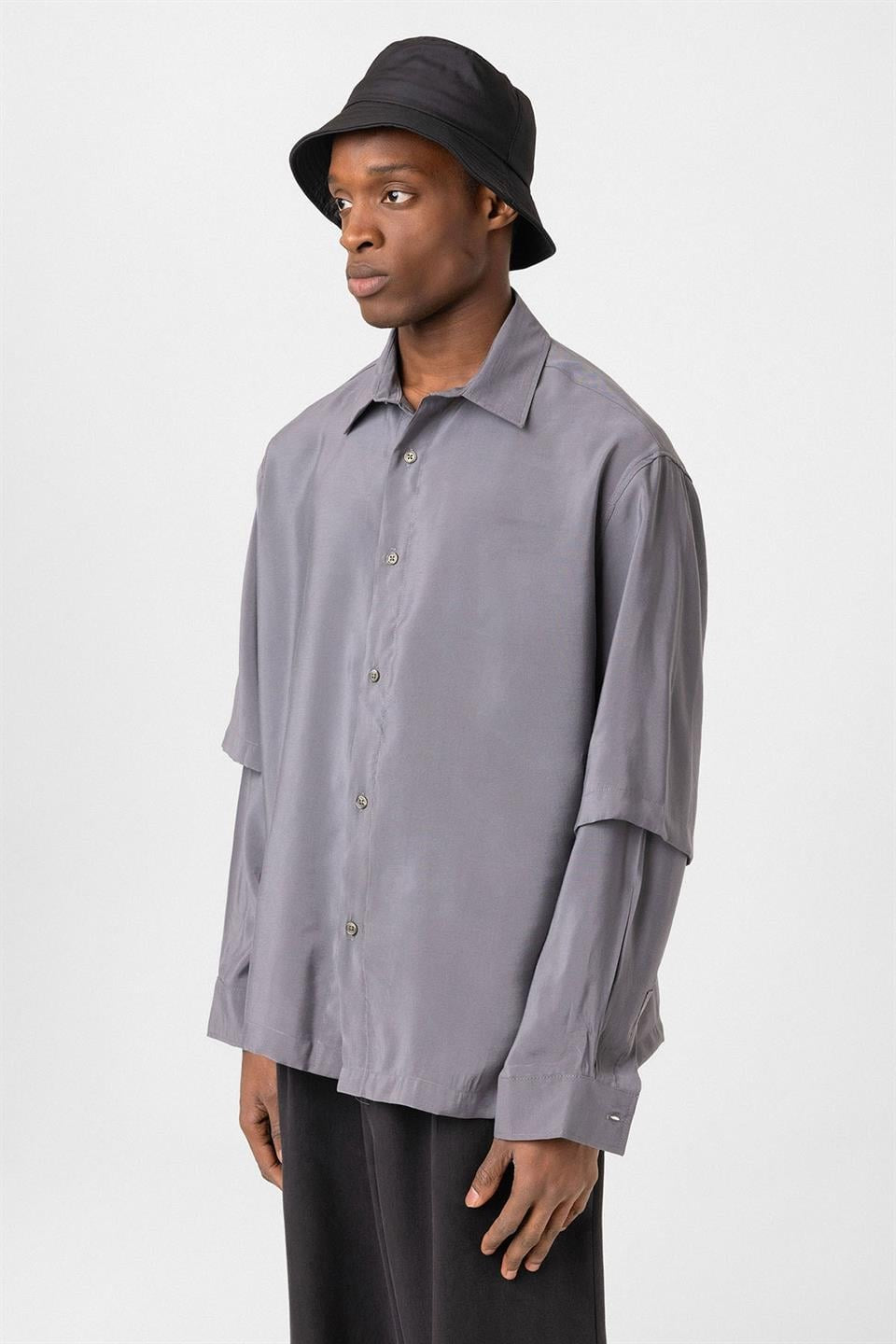 Oversized Shirt with Double-Sleeve Detail