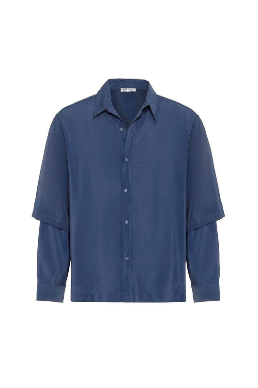 Oversized Shirt with Double-Sleeve Detail
