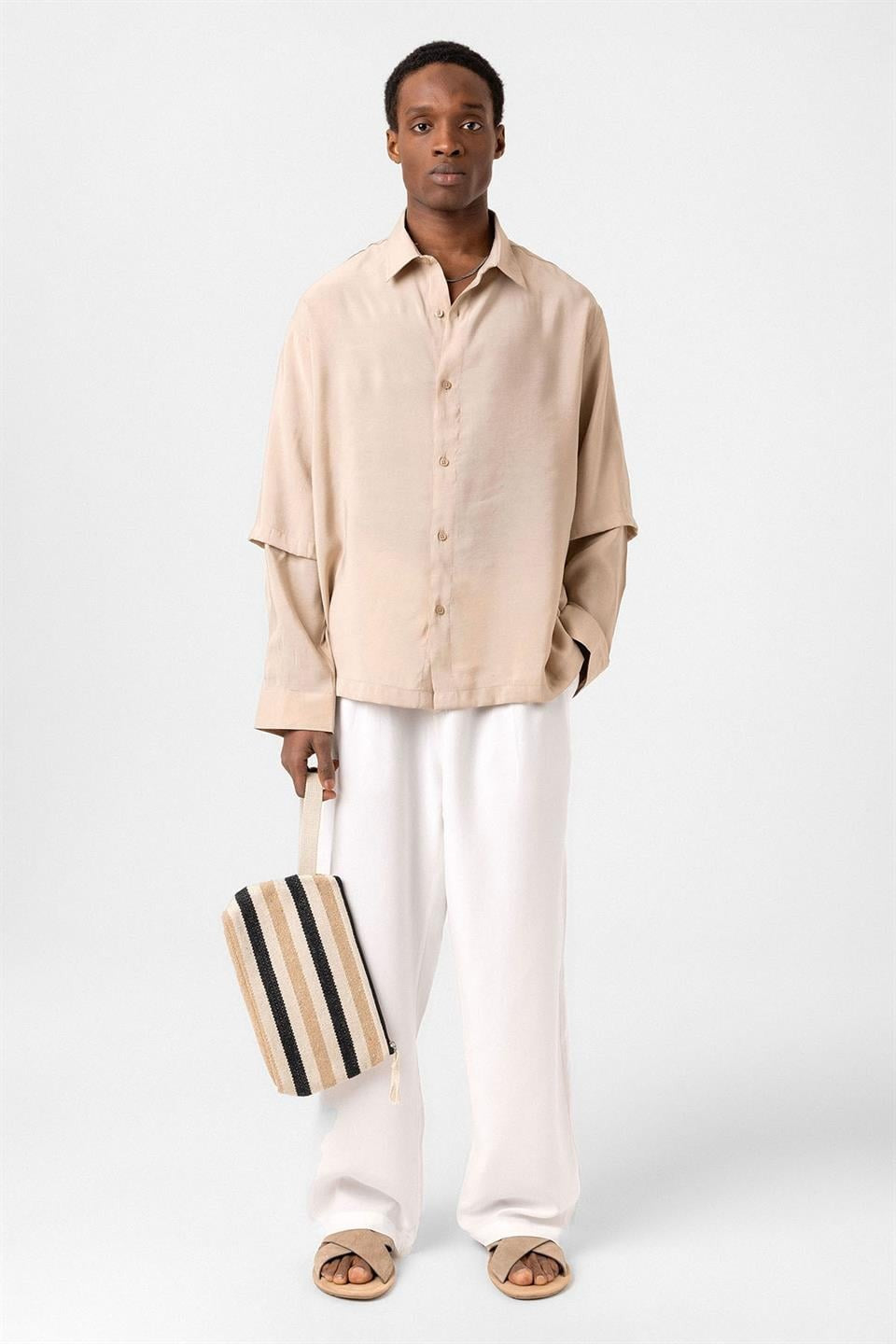 Oversized Shirt with Double-Sleeve Detail