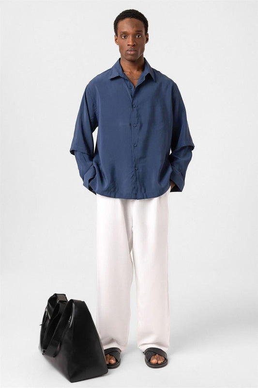 Oversized Shirt with Double-Sleeve Detail