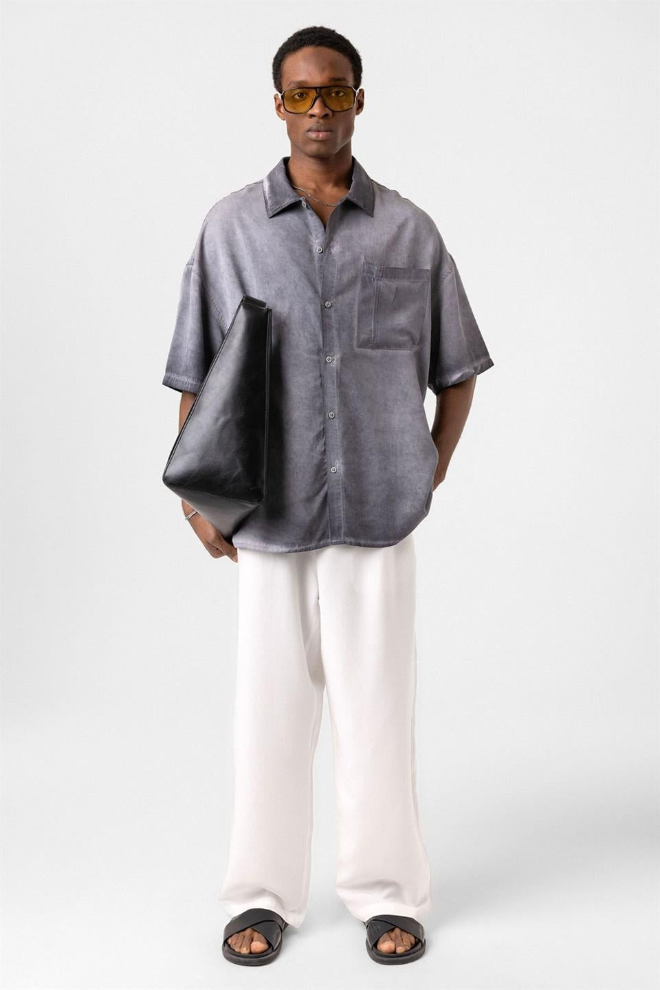 Oversized Short-Sleeve Shirt (Washed)