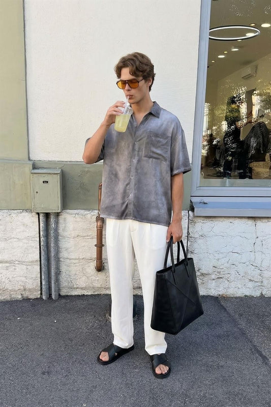 Oversized Short-Sleeve Shirt (Washed)