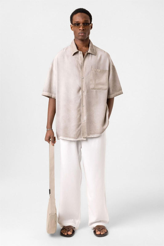 Oversized Short-Sleeve Shirt (Washed)
