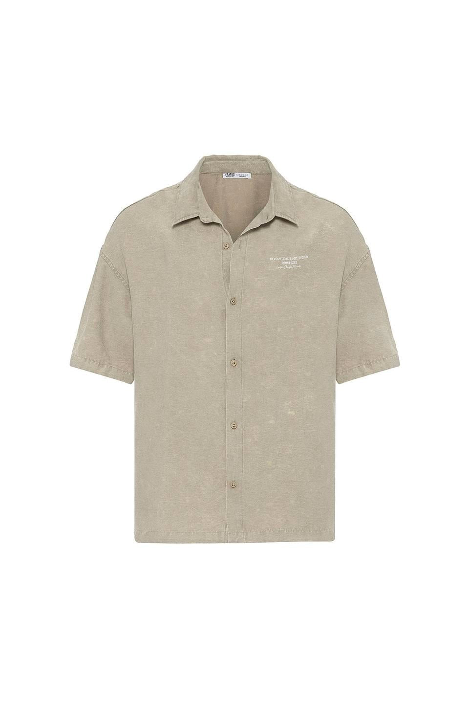 Oversized Short-Sleeve Printed T-Shirt with a Washed Look