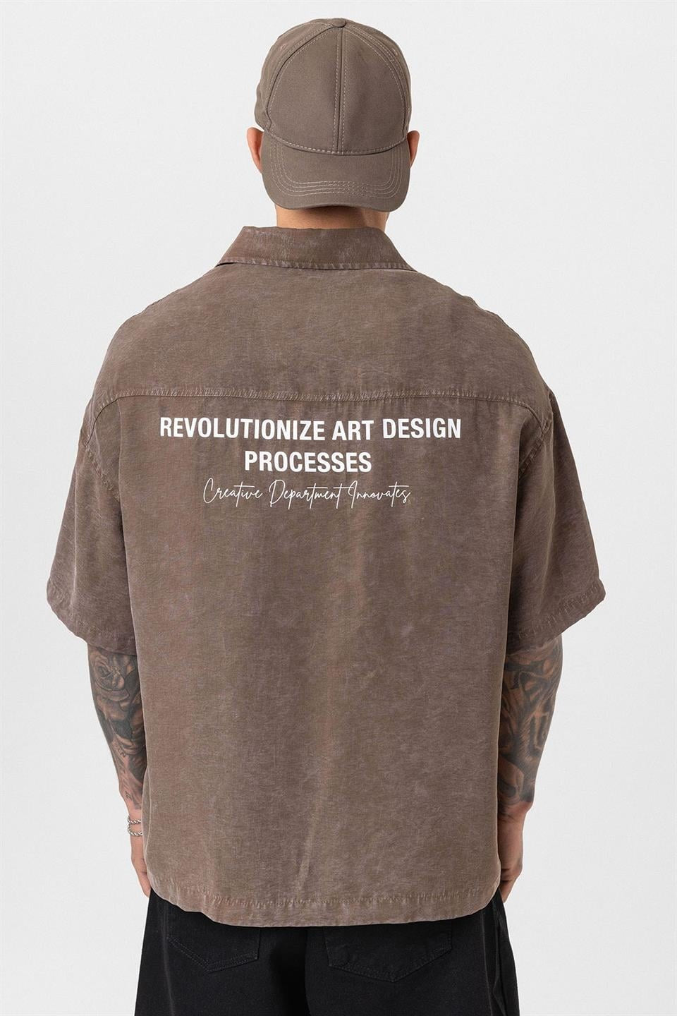 Oversized Short-Sleeve Printed T-Shirt with a Washed Look
